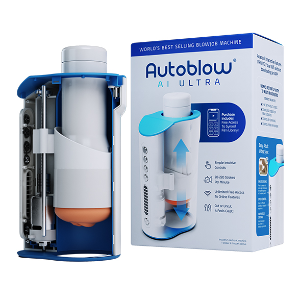 Autoblow A.I. Ultra device showing the AI-powered virtual reality sex toy Autoblow A.I. Ultra device showing the AI-powered virtual reality sex toy