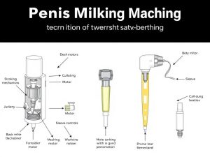 Diagram showing how penis milking machines work with labeled components