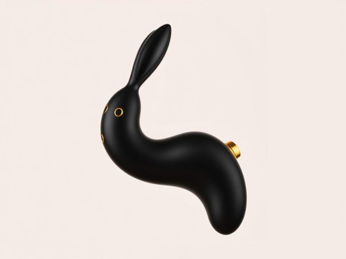 LELO Soraya 2 rabbit vibrator in black silicone with gold accent