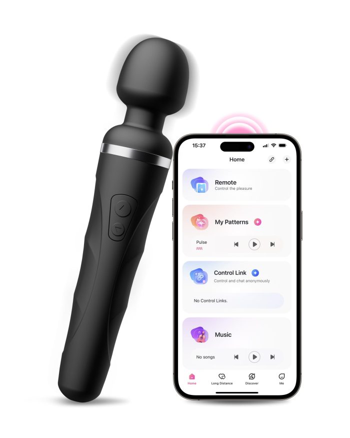 Lovense Domi 2 mini wand vibrator with smartphone app control